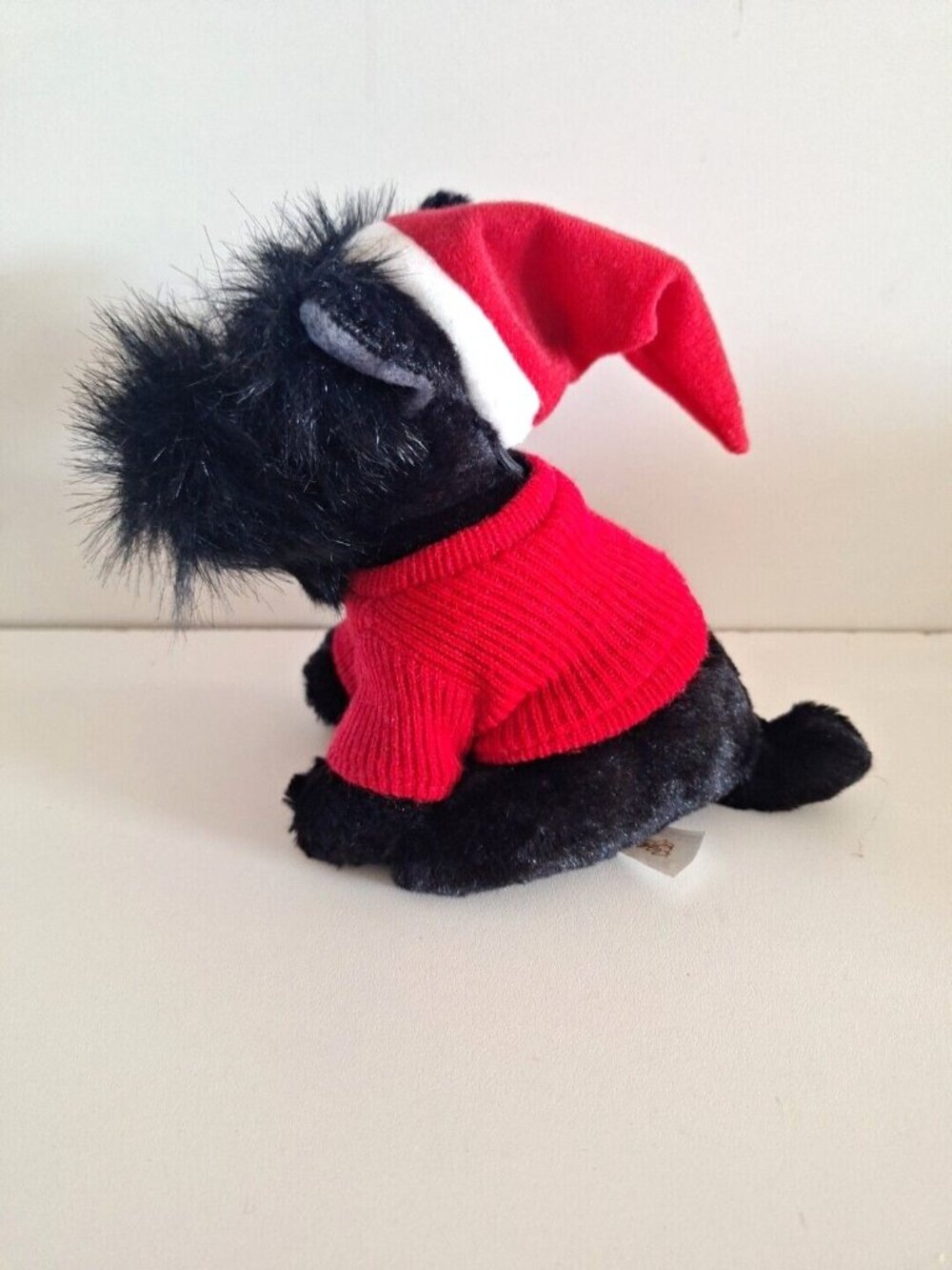 Christmas Terrier Scottie Dog Santa Sweater Hat Bestever Holiday Black Plush - Picture 10 of 10